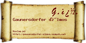 Gaunersdorfer Álmos névjegykártya